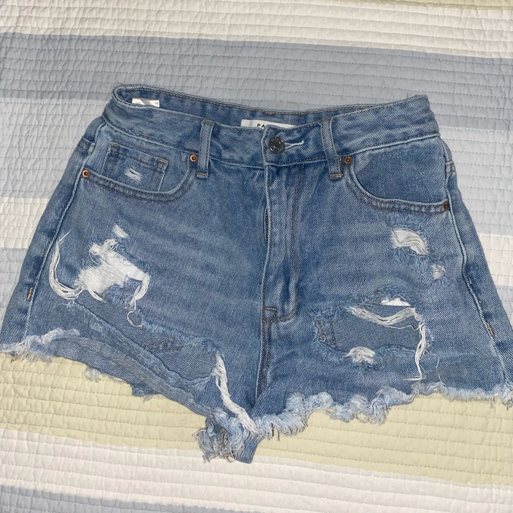 Pacsun Jean shorts with rips.